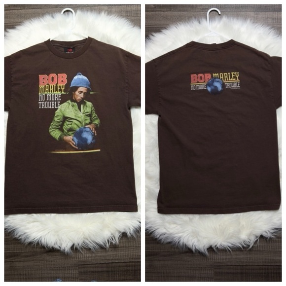 Vintage Bob Marley No More Trouble T Shirt - Picture 1 of 8